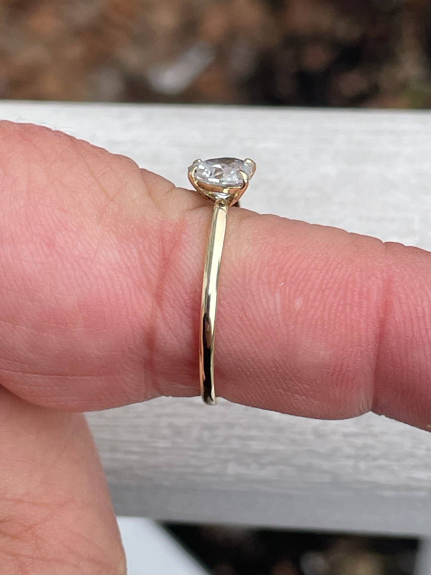 10k Gold Heart Shape Cz Solitaire Promise Ring
