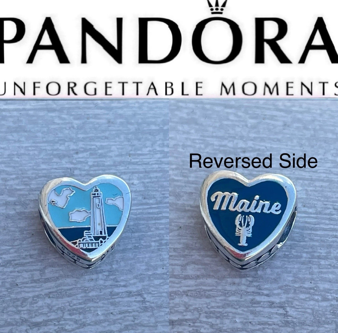 Pandora Maine Exclusive Scenic Travel Heart Charm