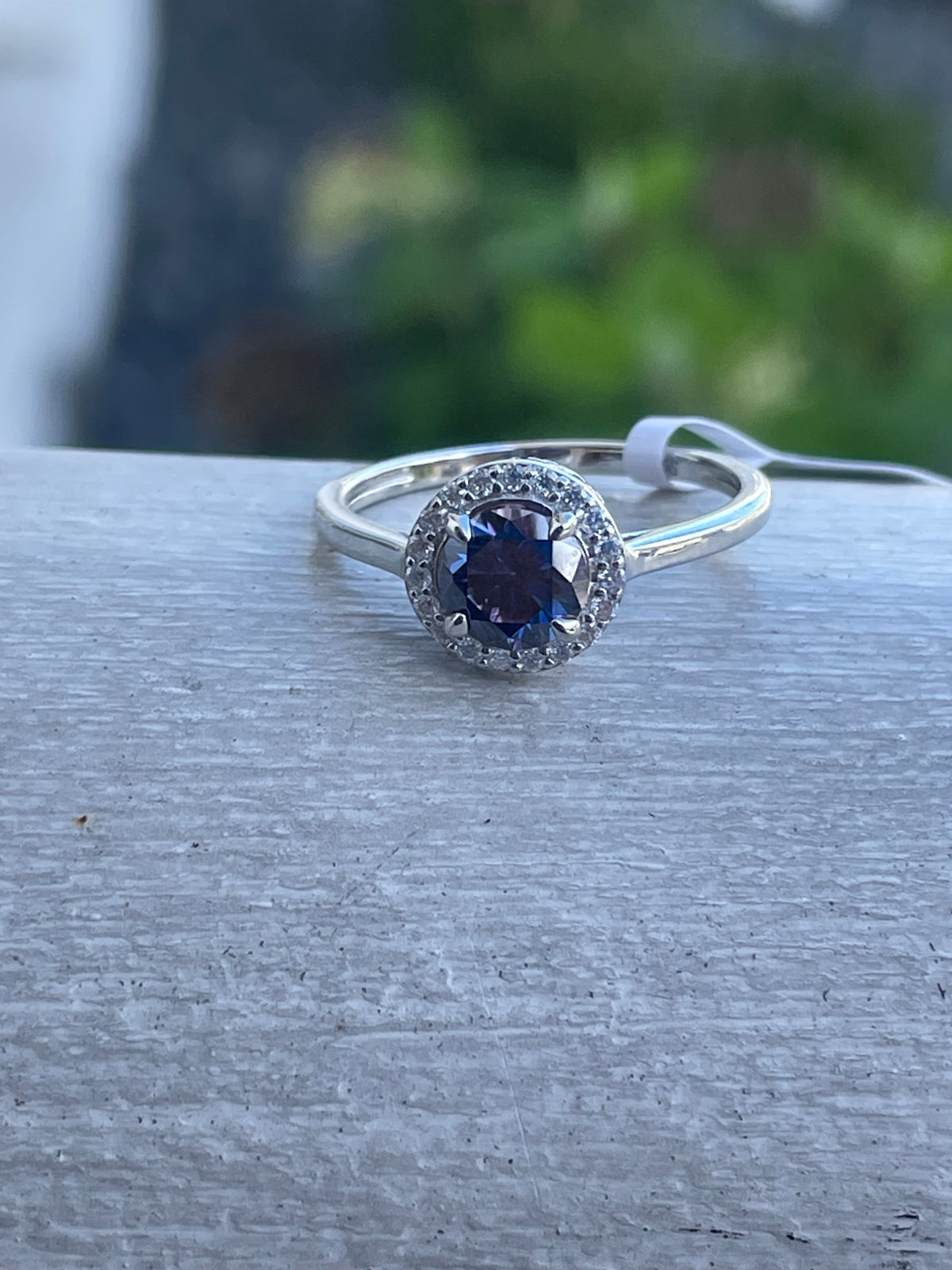 925 Sterling Silver Purple Moissanite Statement Ring