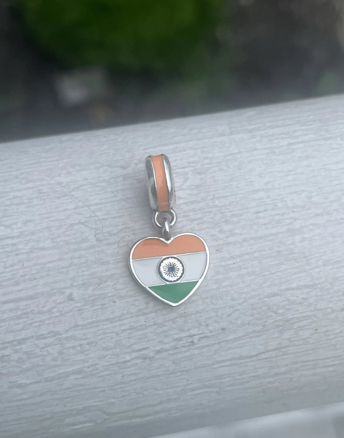 Pandora India Flag Country Exclusive Dangle Heart Charm