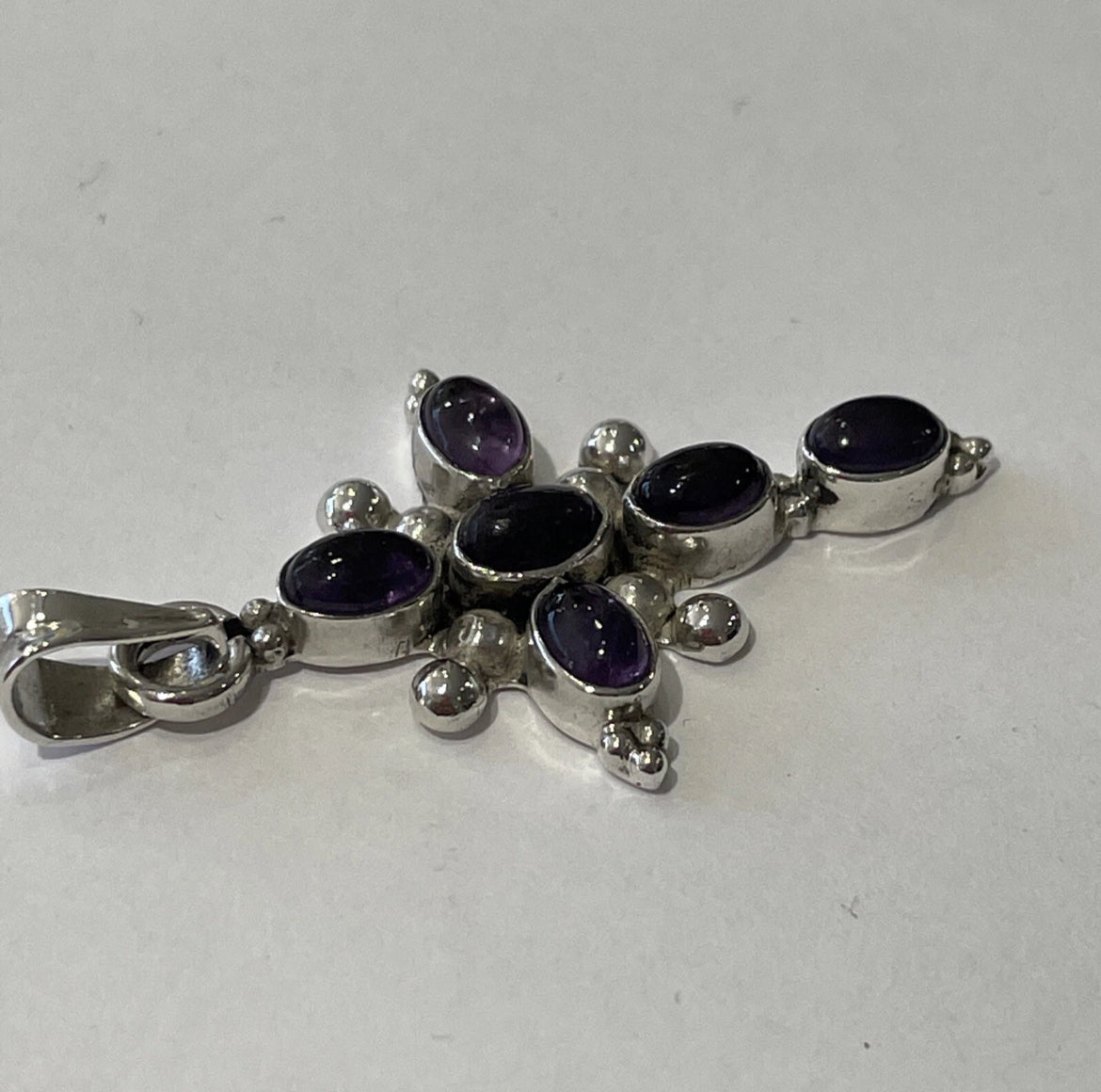 Designer Nikki Butler 925 Sterling Silver Amethyst Cross Pendant