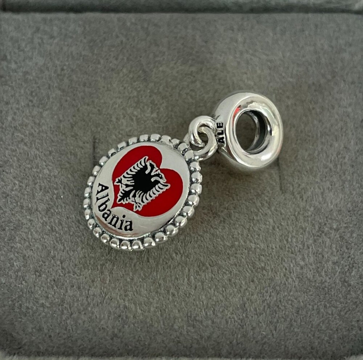 Pandora Albania Heart Flag Exclusive Dangle Moments Charm
