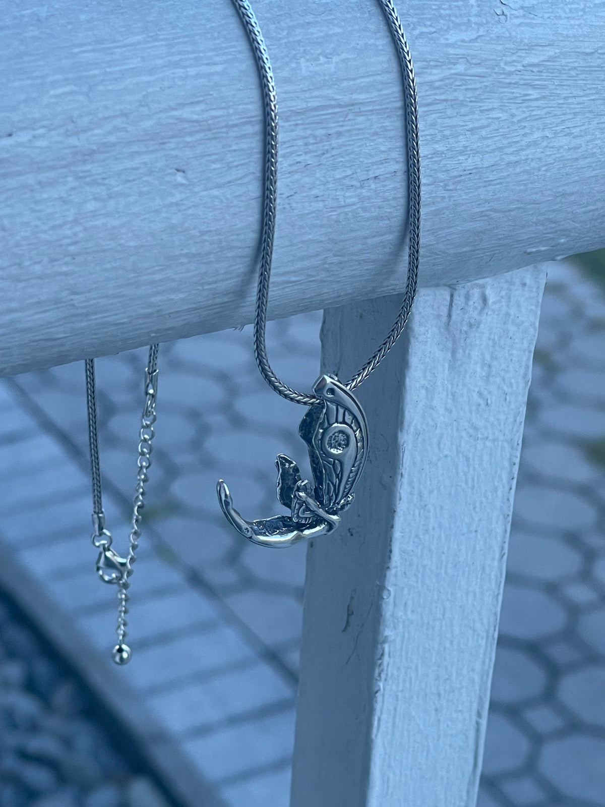 925 Sterling Silver Moth Fairy Necklace
