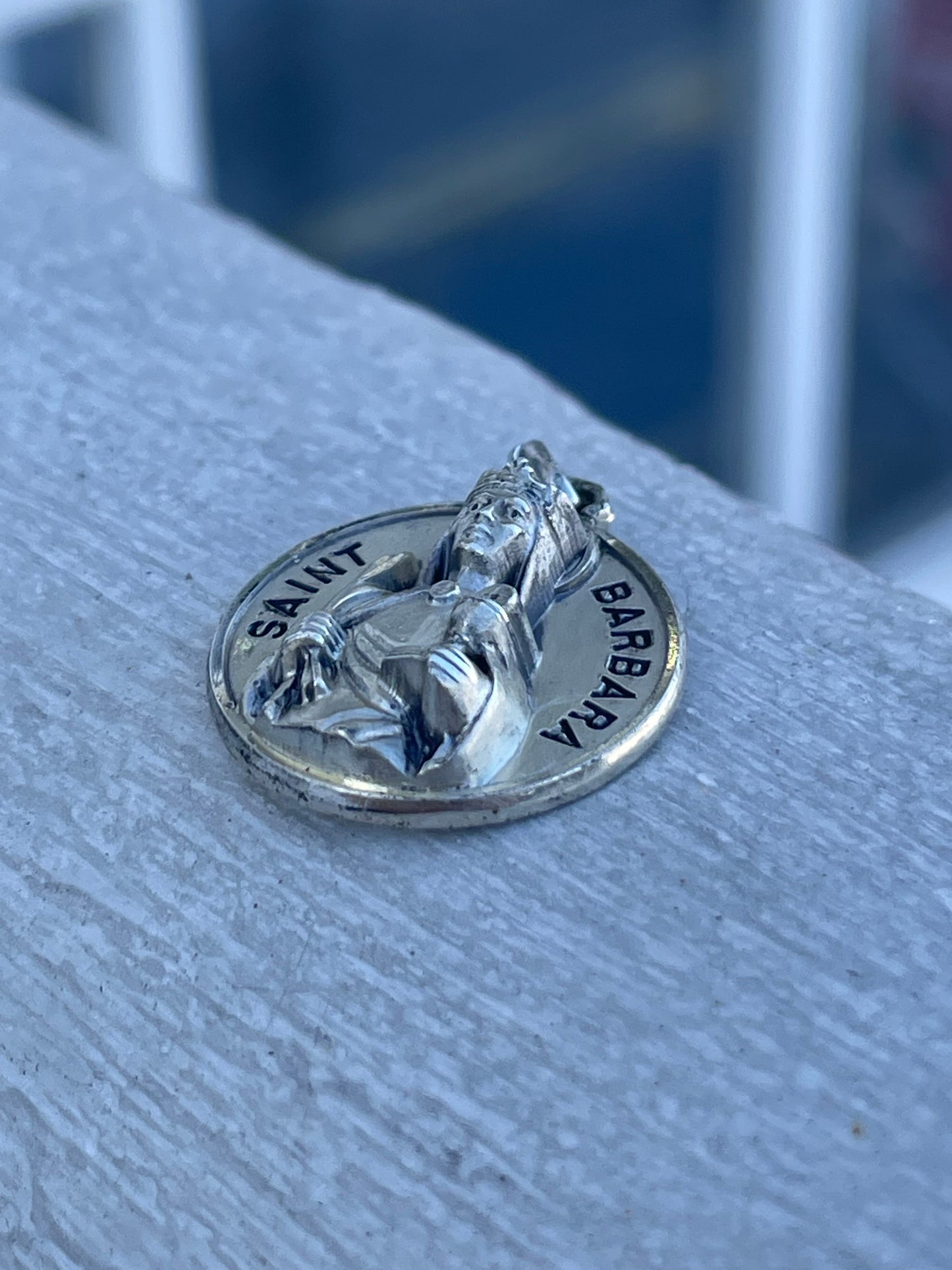 925 Sterling Silver Designer Creed Saint Barbara Pendant Charm