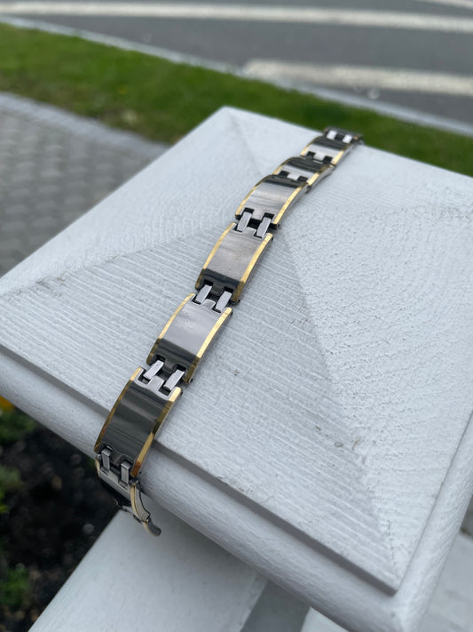Tungsten signet Style Link Bracelet 8”