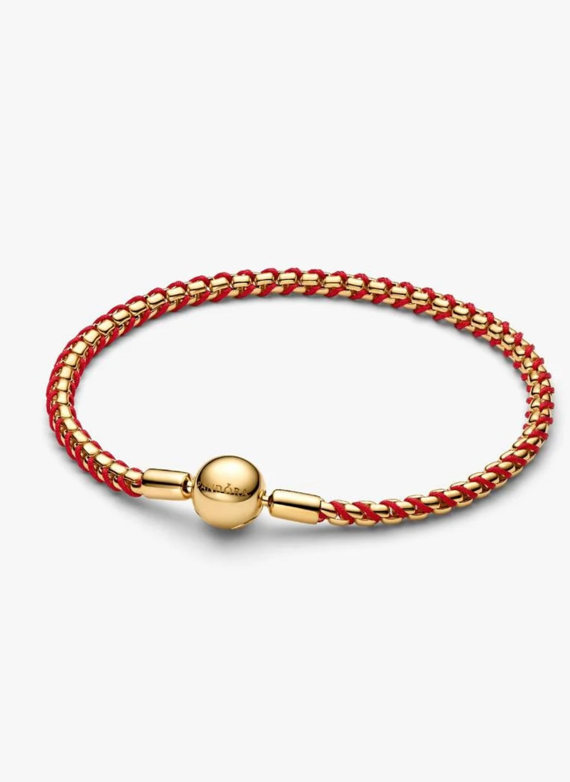 Pandora Shine Red Cord Snake Chain 7.5” Bracelet 563816C01