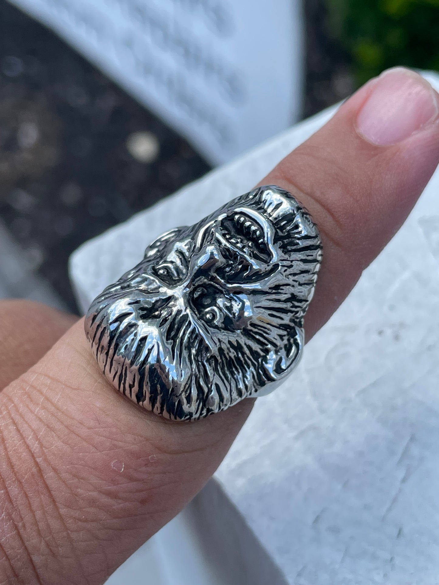 Solid 925 Sterling Silver Wolfman Handmade Ring Sz 7.5