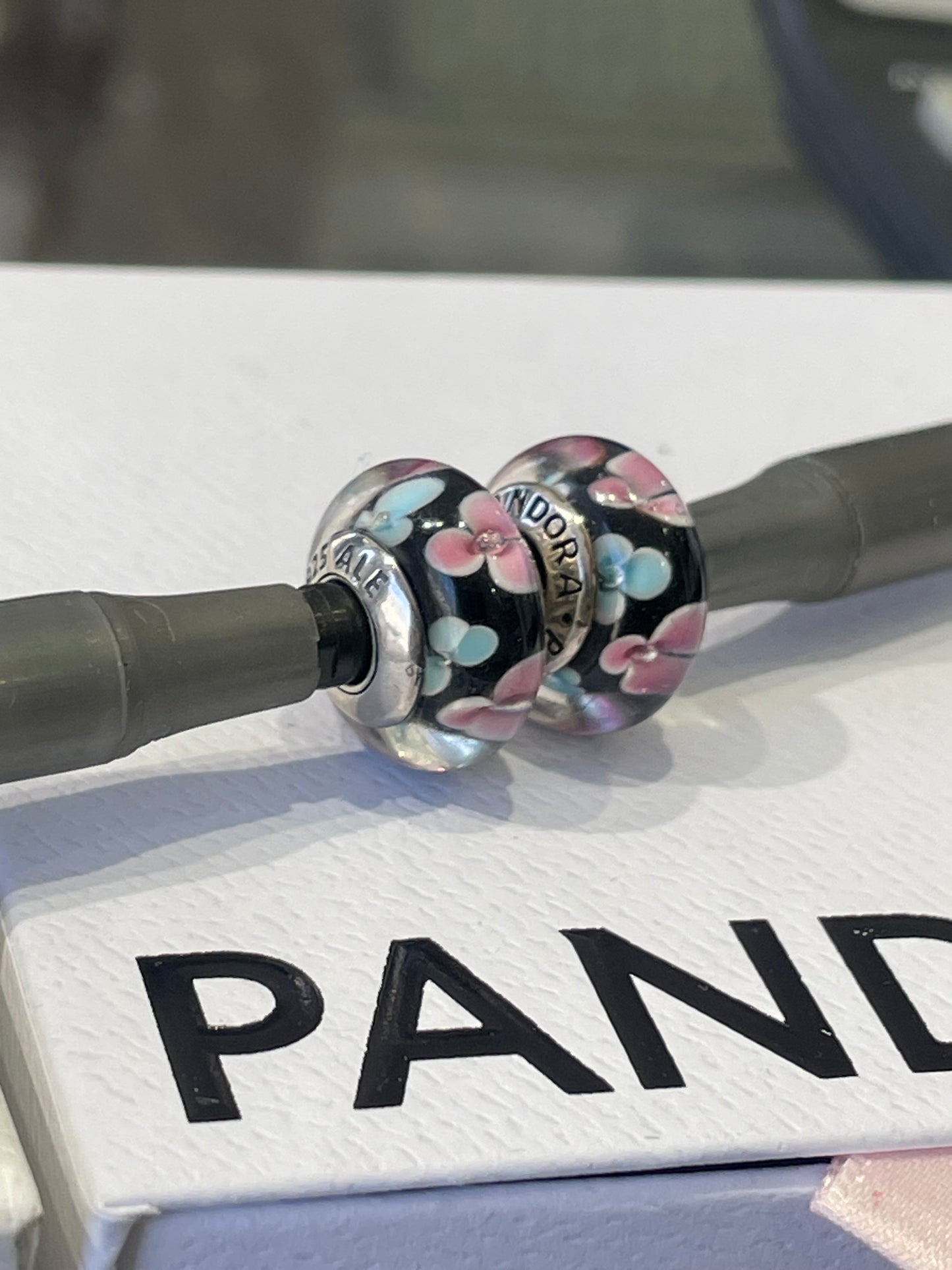 Pandora 2pc Lot Set Midnight Lovers Garden Muranos