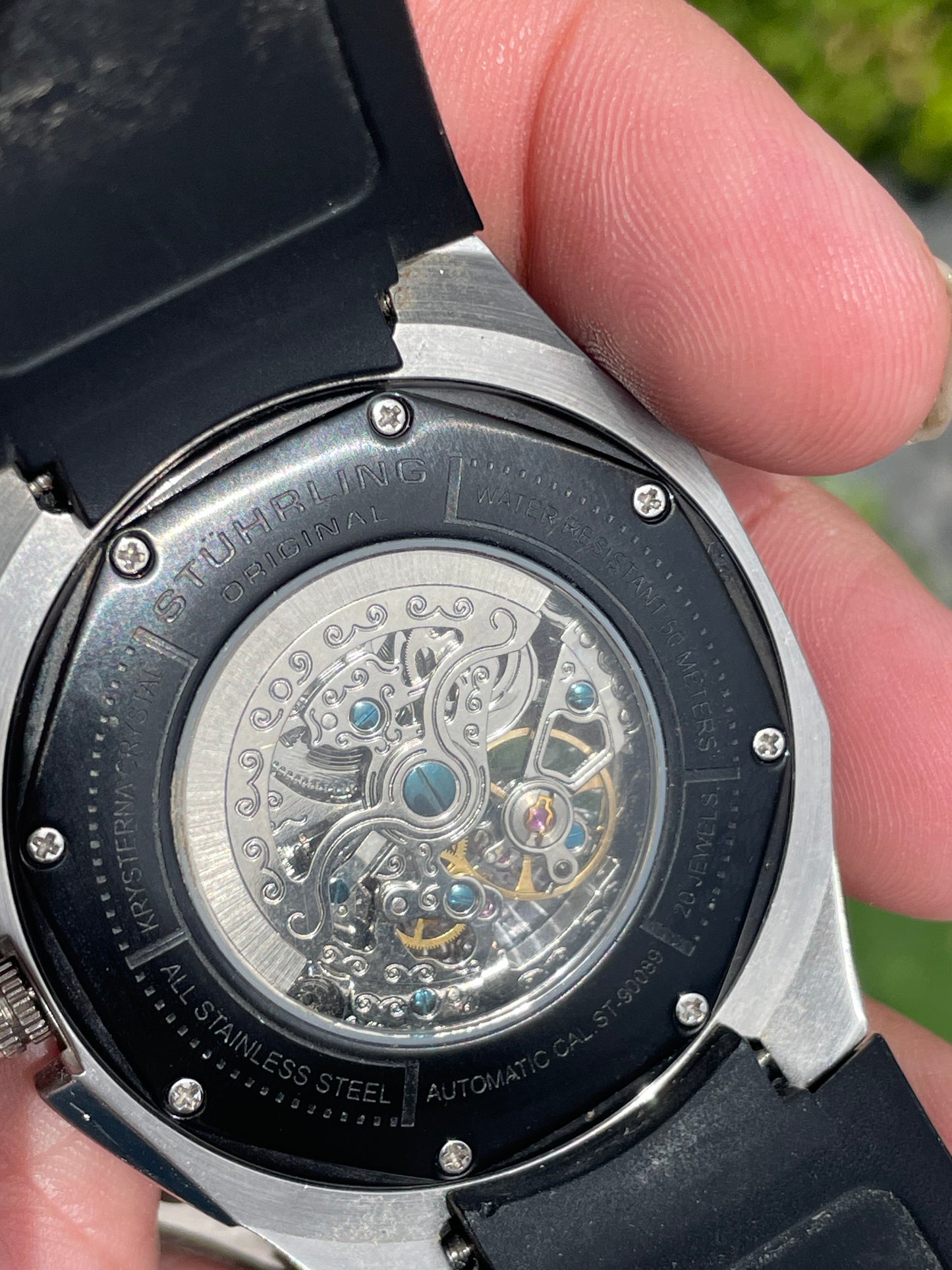 Mens Stuhrling Automatic Skeleton Watch Model ST 90089