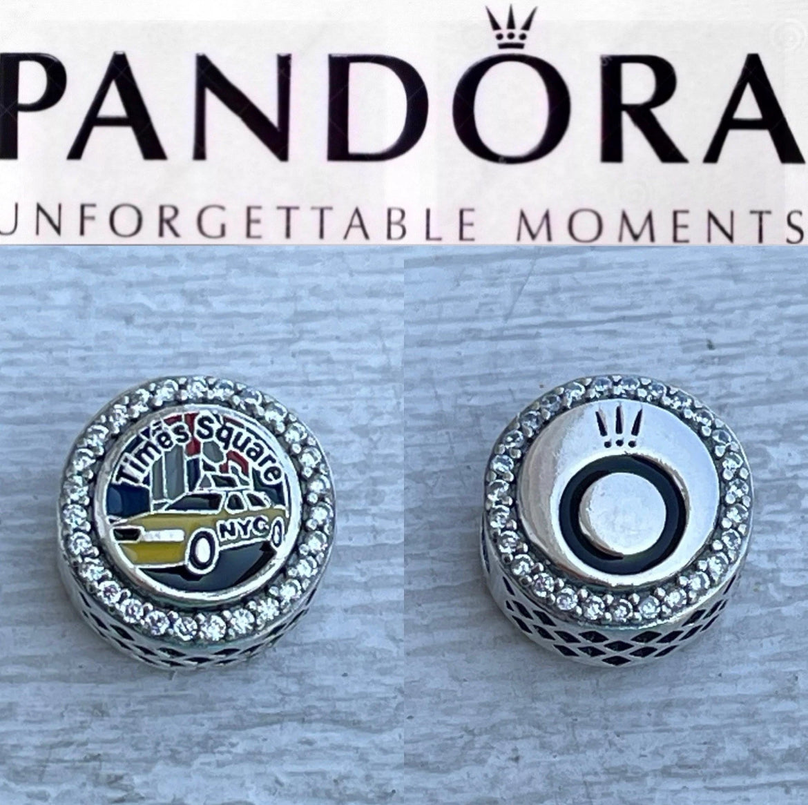 PANDORA TIMES SQUARE New York City Exclusive Round Moments CHARM