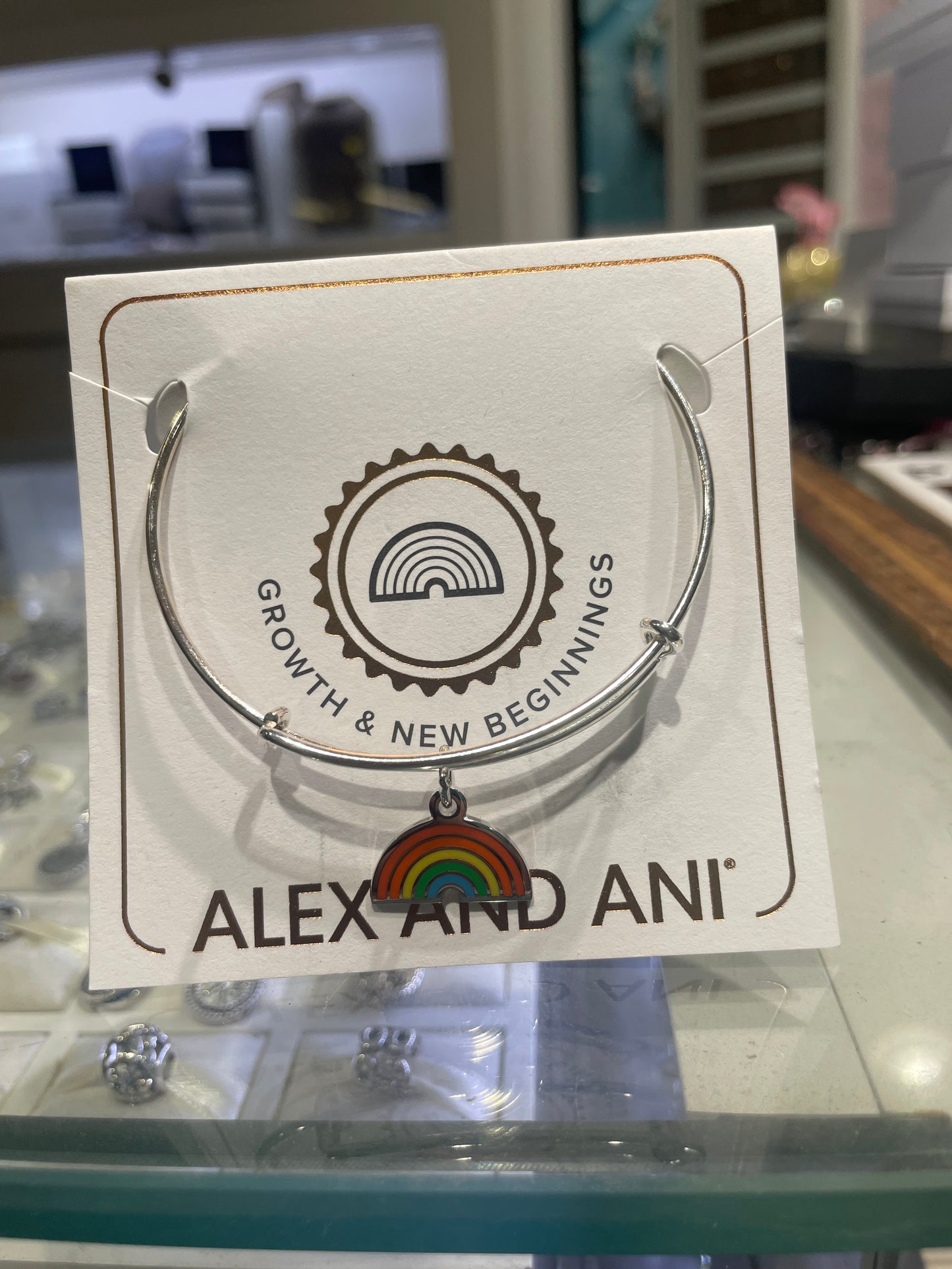 Alex and Ani Growth and New Beginnings Rainbow Silver Tone Bracelet