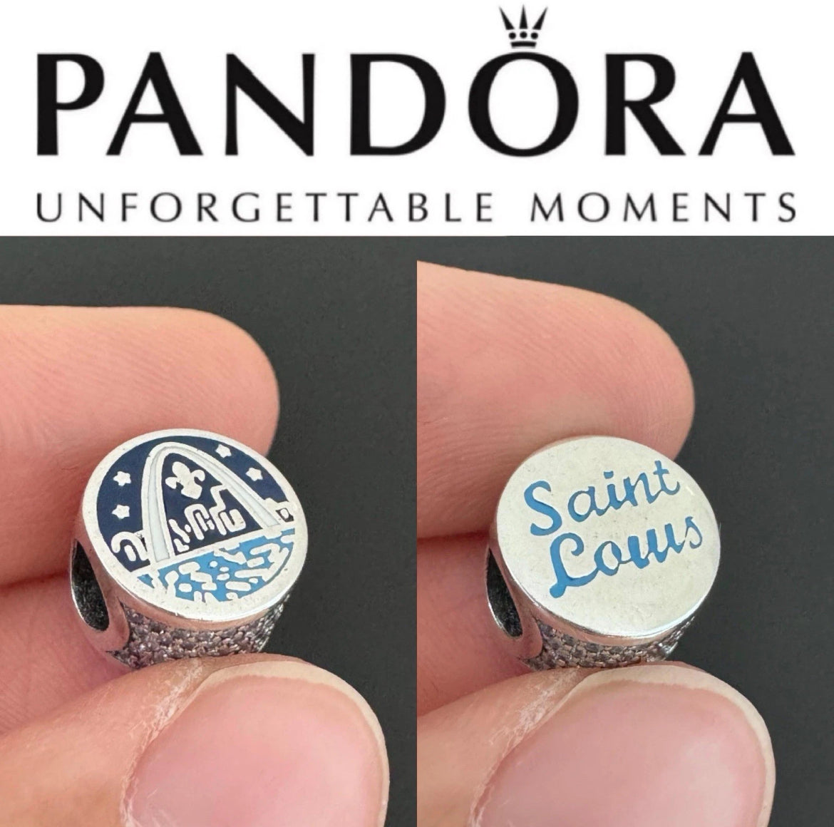 Rare Pandora Saint Louis Arch Monument Exclusive Vacation Button Charm