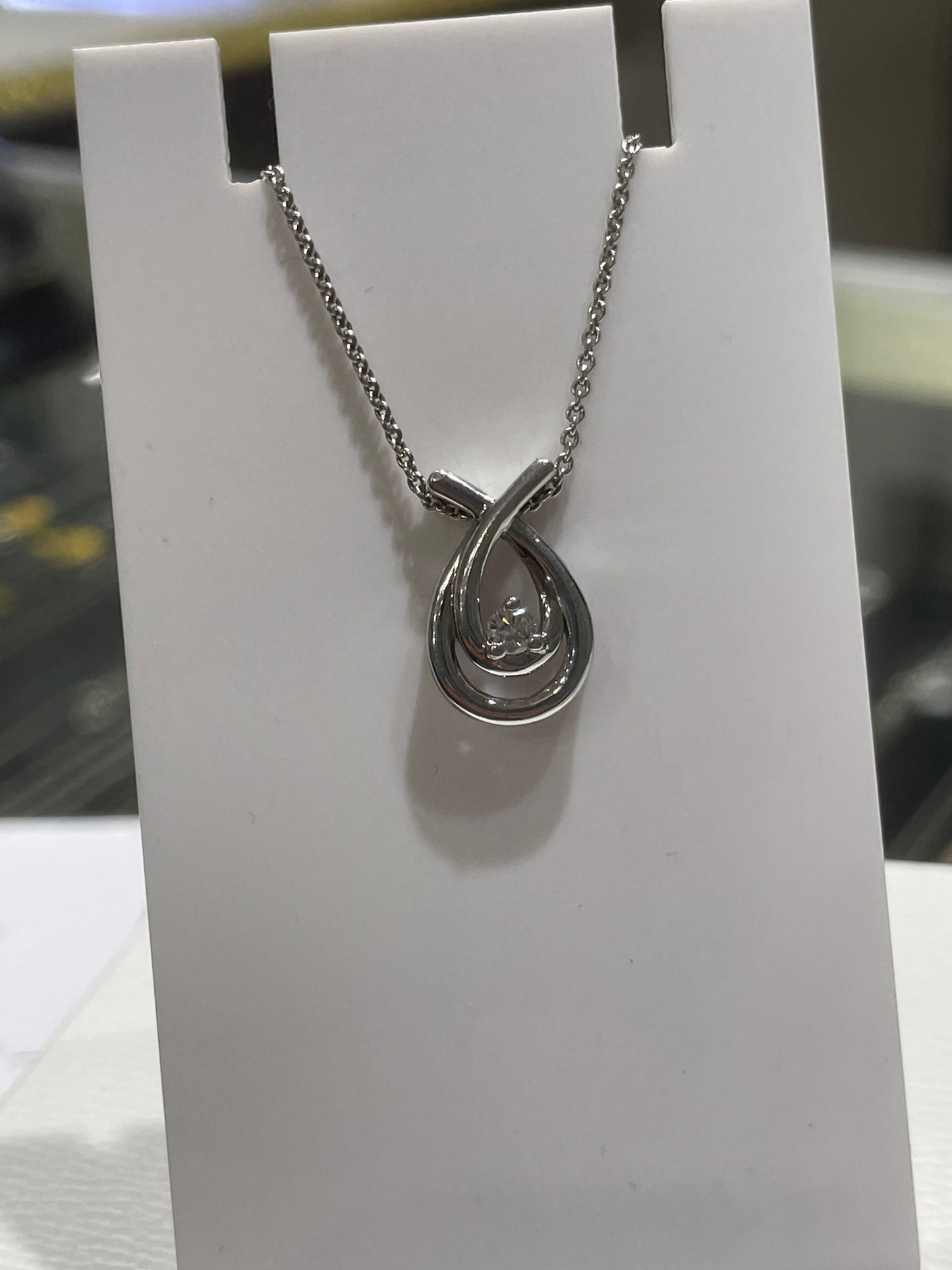 925 Sterling Silver Rhythm of Love Natural Diamond Necklace