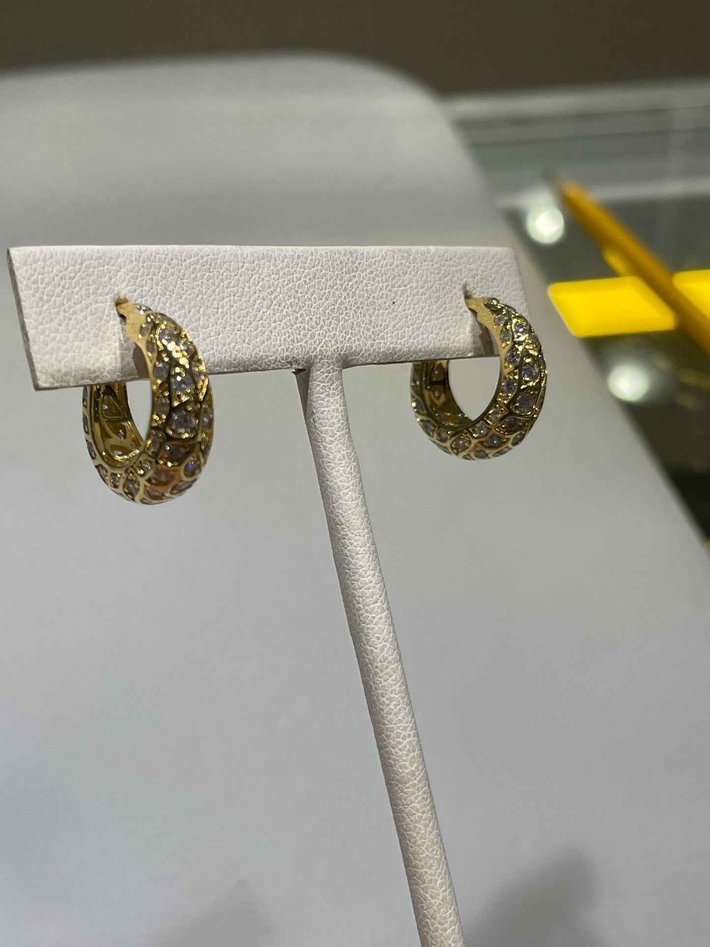 Pandora Shine Sparkling Pattern Hoop Earrings with Clear Zirconia 268318CZ