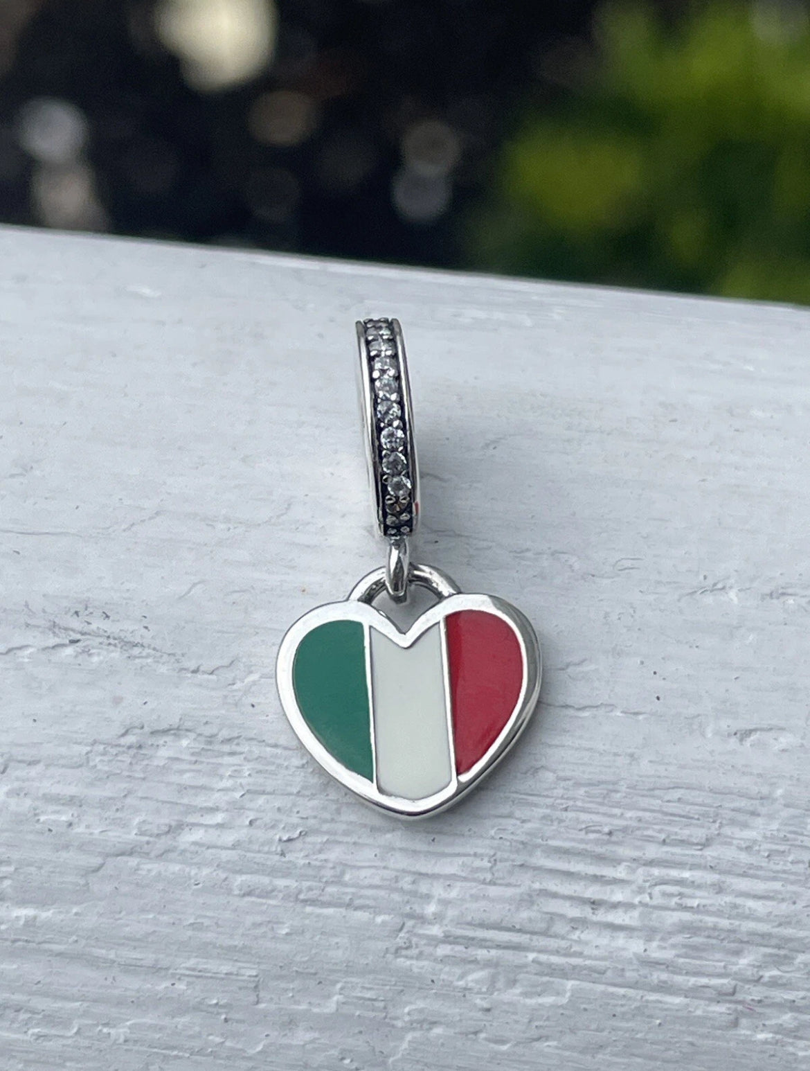 Pandora Italy Country Heart Flag Exclusive Travel Dangle Charm