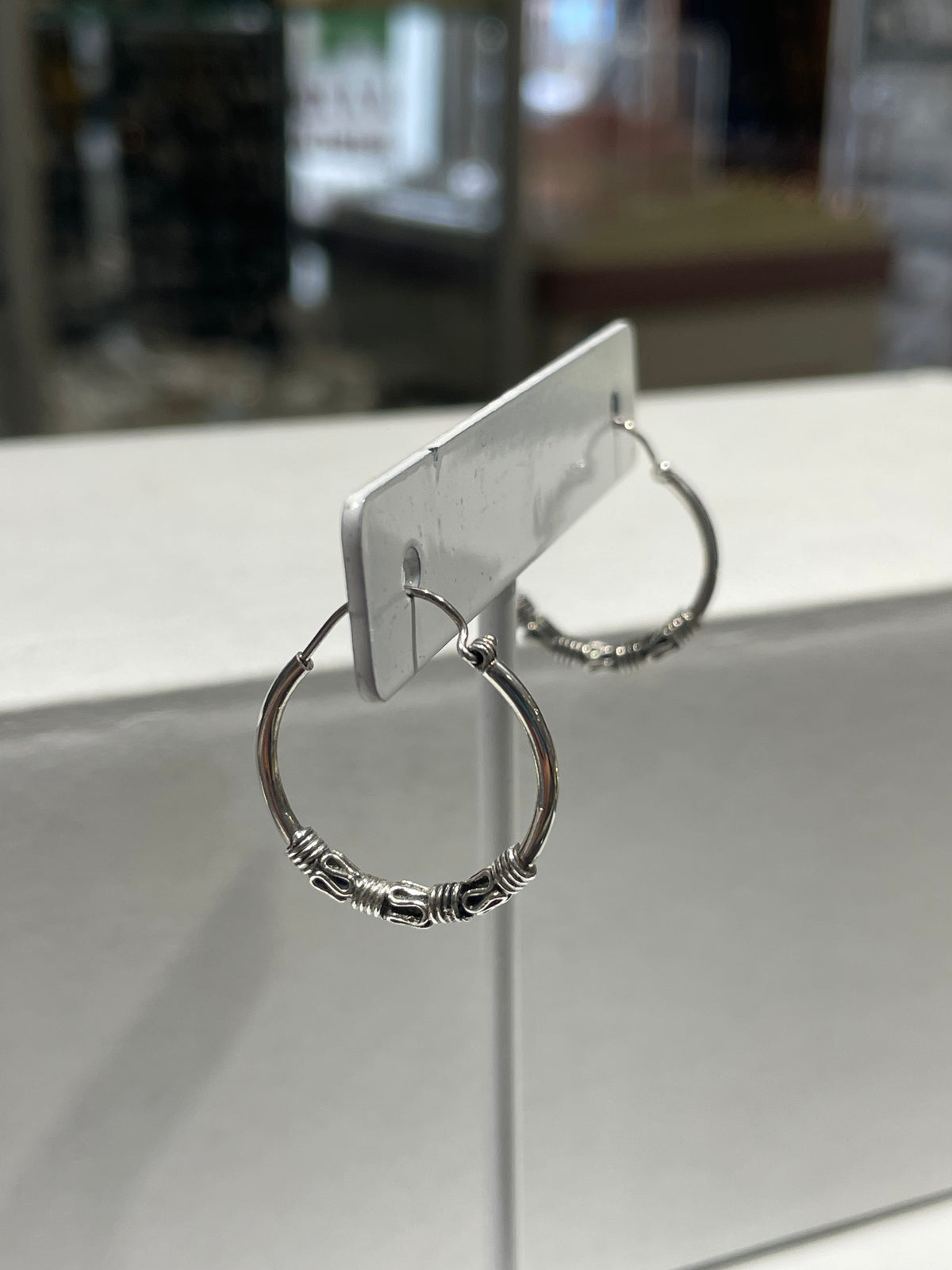 925 Sterling Silver Small Bali Endless Hoop Earrings