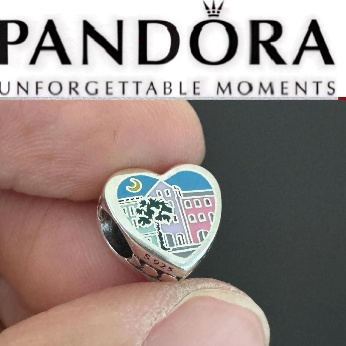 Pandora South Carolina State Online Exclusive Scenic Heart Travel Charm