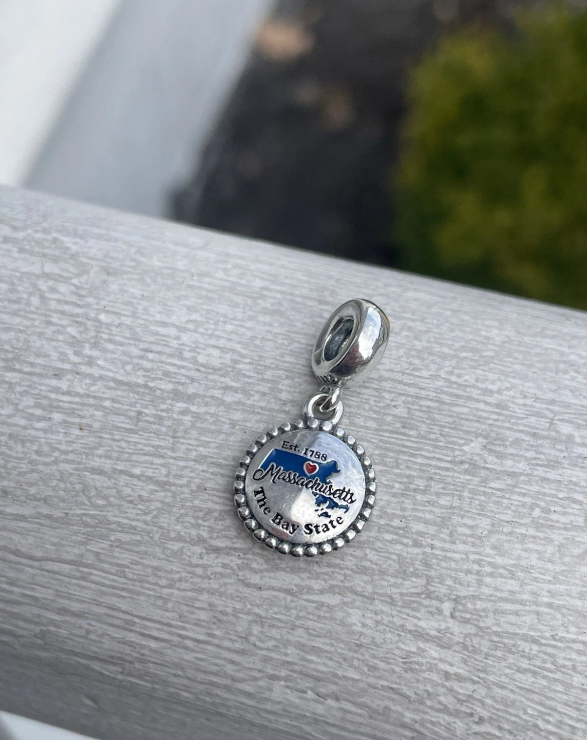 Pandora Massachusetts State Exclusive Dangle Map Travel Charm