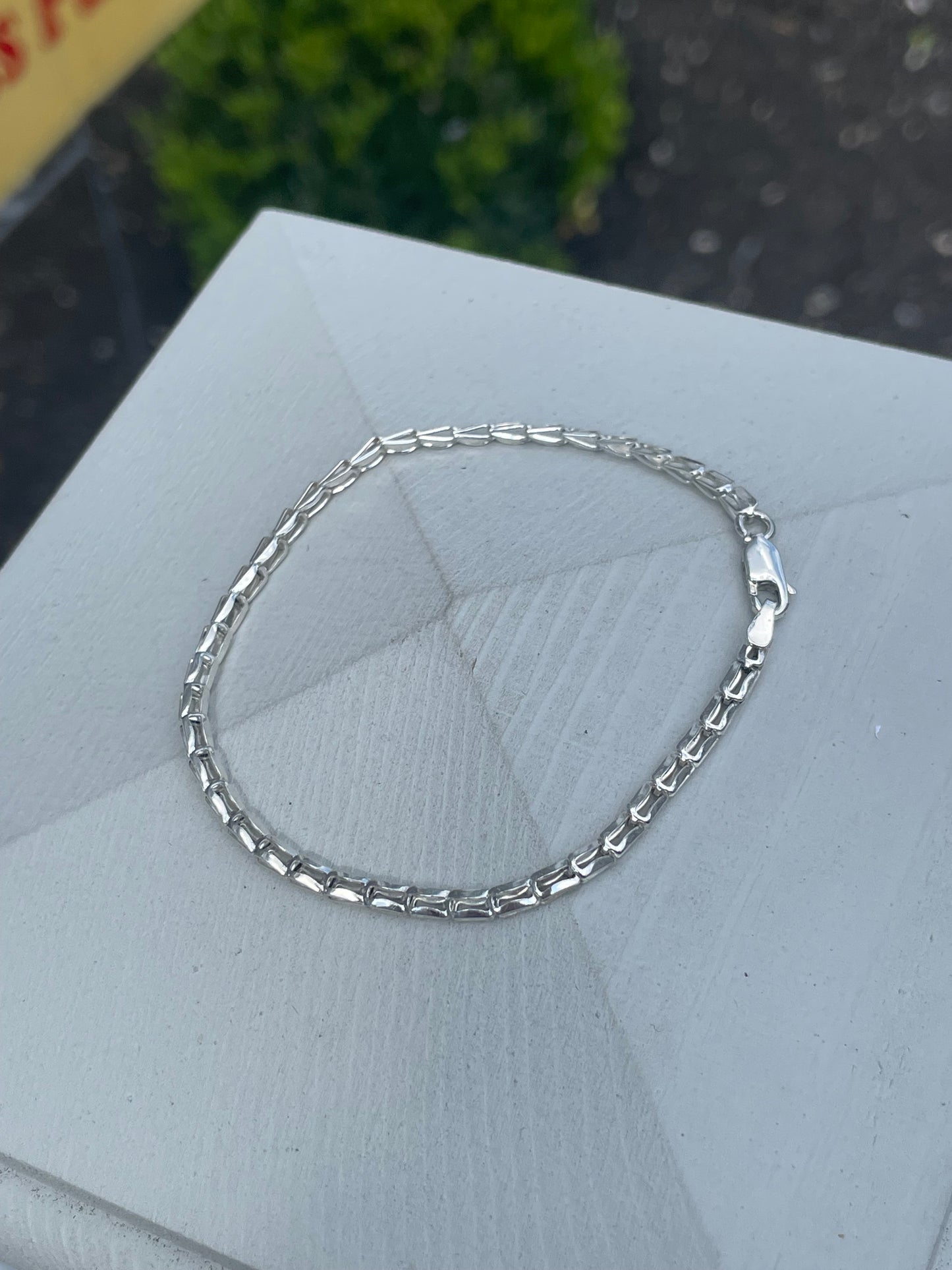 925 Sterling Silver Empire Link Bracelet 7”