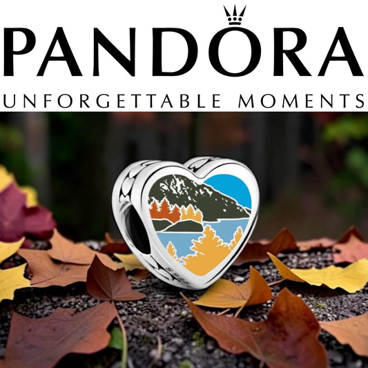 Pandora State of Vermont Exclusive Scenic Logo Travel Heart Charm