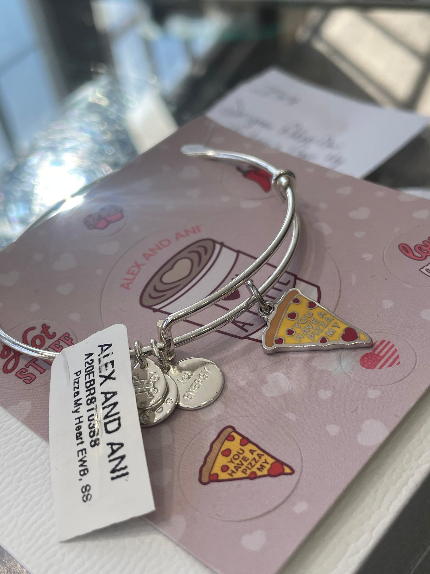Alex & Ani You Have A Pizza My Heart Silvertone Bracelet $38 NWT