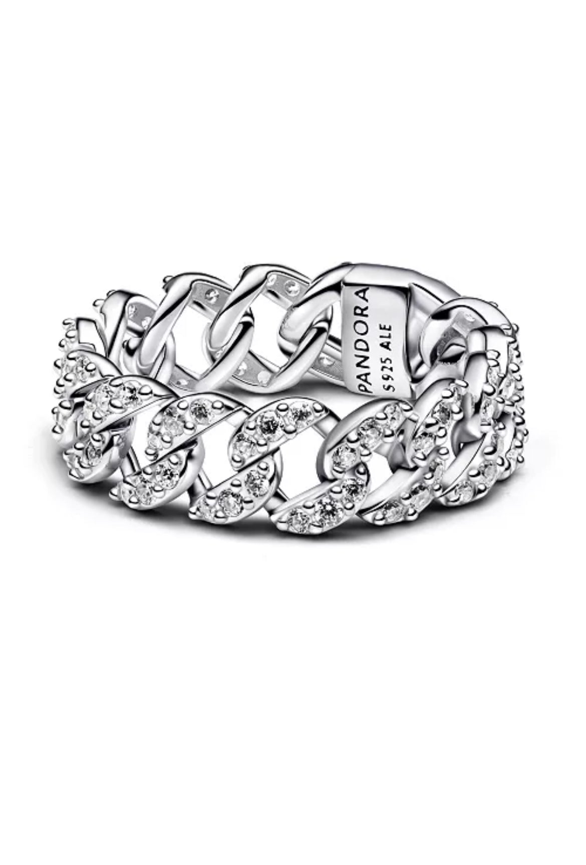Pandora Sparkling Cuban Link Ring