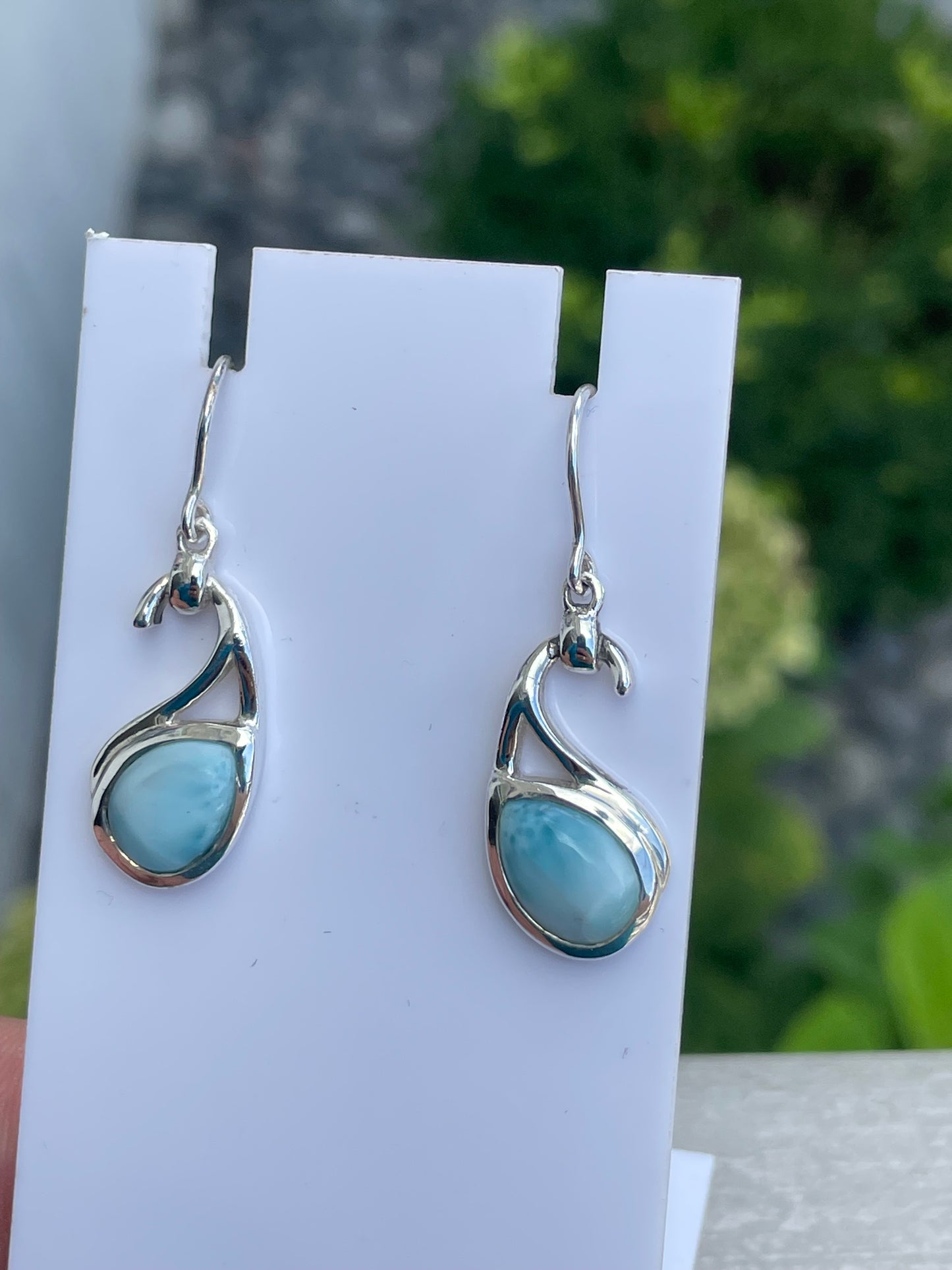 925 Sterling Silver Larimar Dangle Earrings