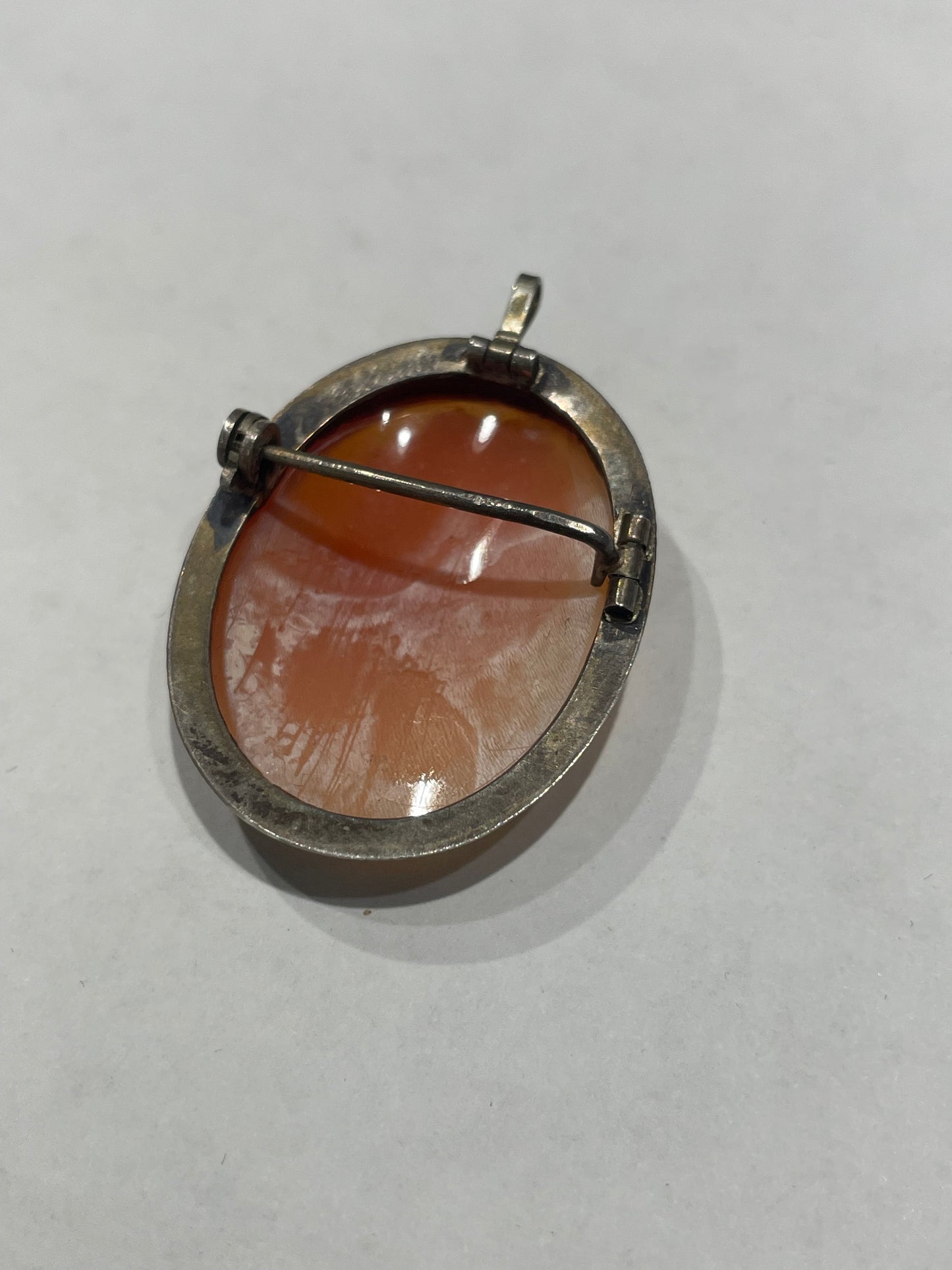 Vintage 925 Sterling Silver Handmade Cameo Dual Pendant/Pin circa 1930s