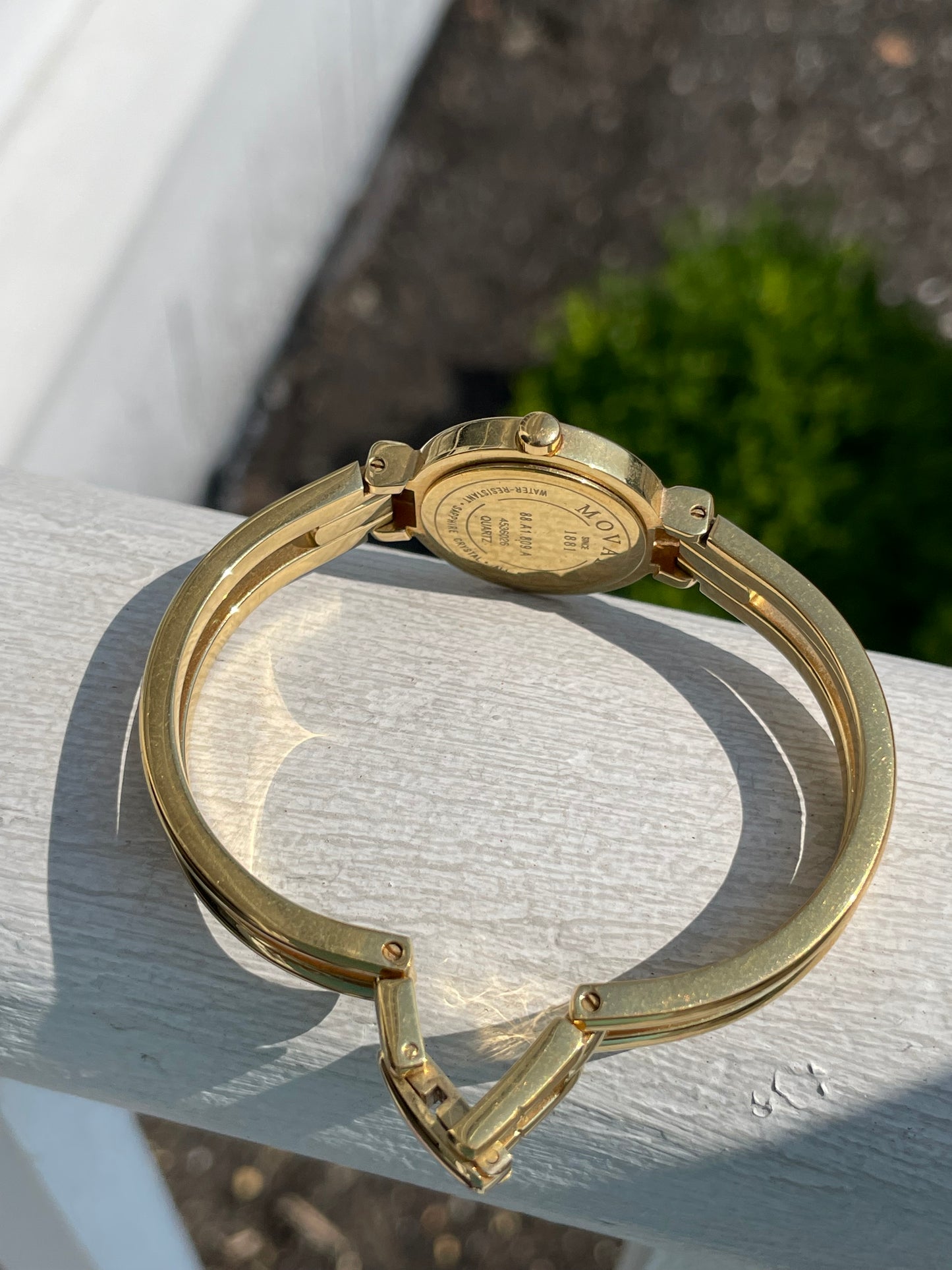 Preowned Ladies Movado Gold tone Harmony Watch 88.A1.809.A 6.5” Wrist w/ Box and Manual