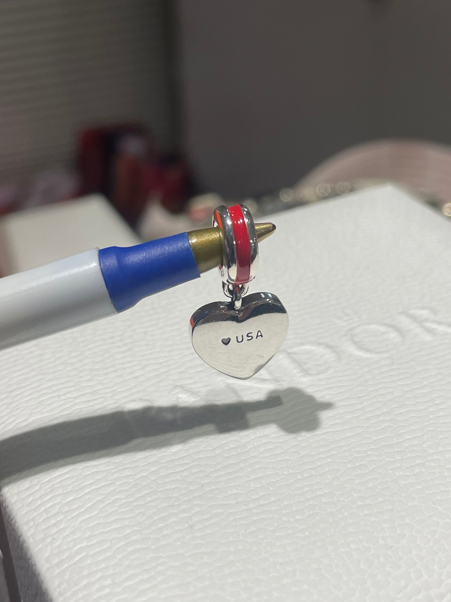Pandora United States Heart Flag Charm