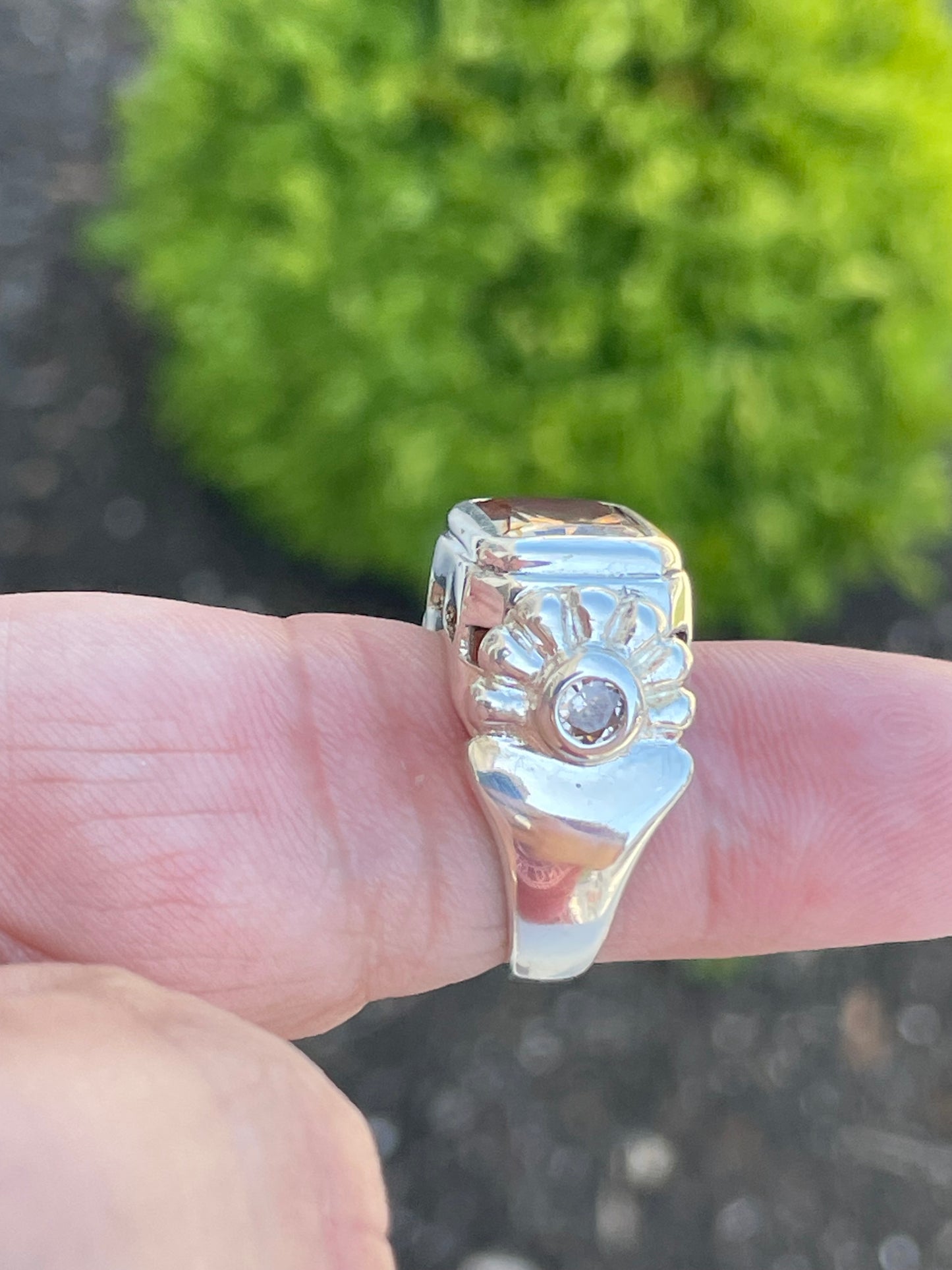 Designer ClD Clyde Duneier 5.65ct Champagne Topaz Ring Size 7.5