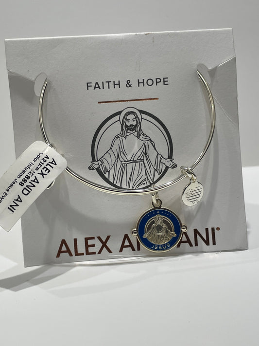 Alex and Ani Jesus Faith & Hope Silver Tone Bracelet