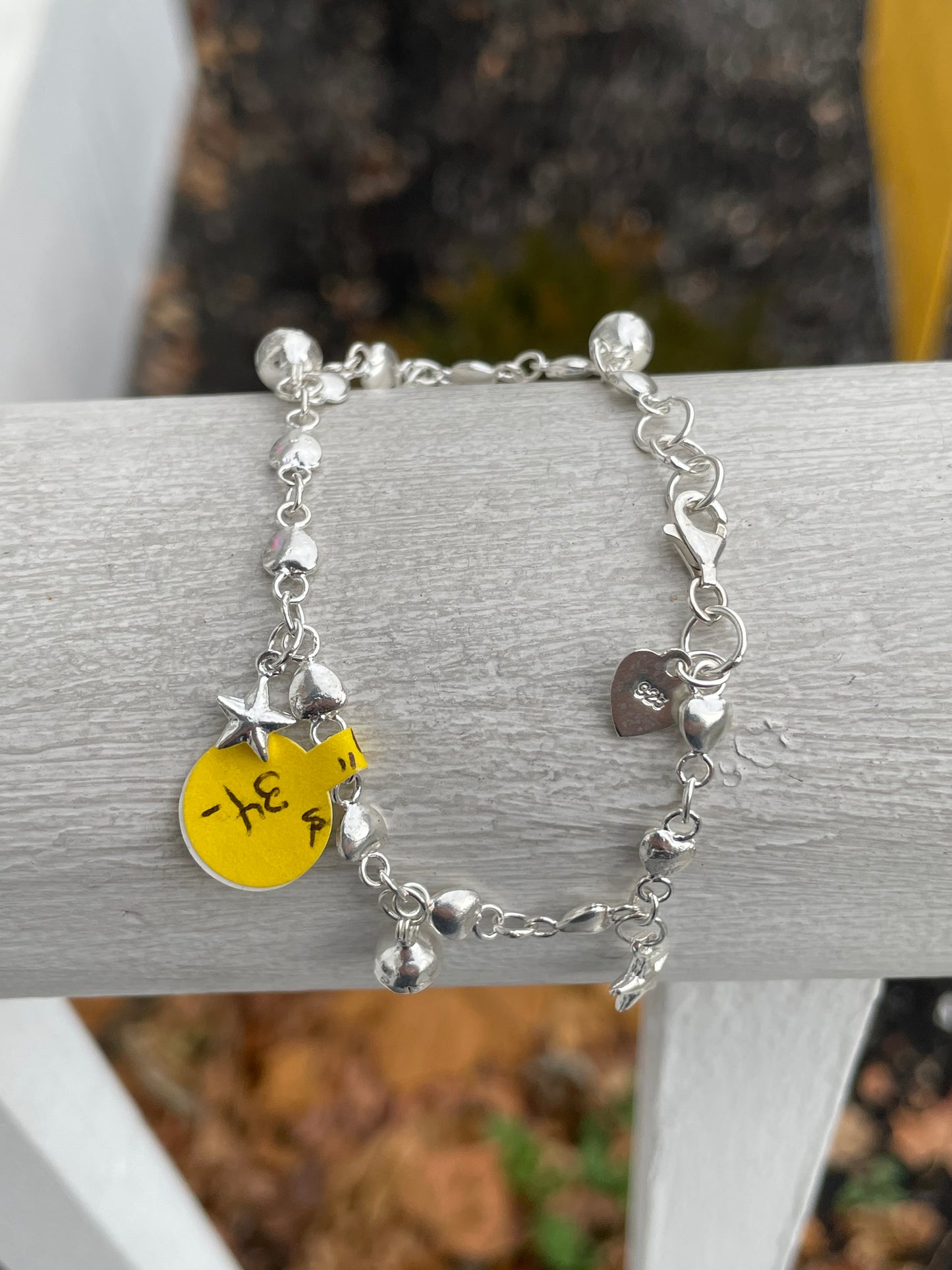 925 Sterling Silver Jingle Bell Chime Bracelet 7”