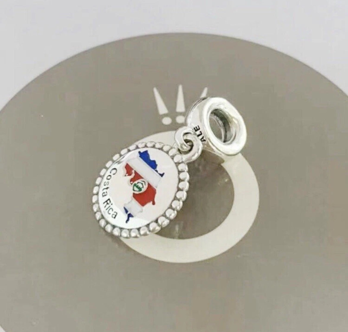 Pandora Costa Rica Country Map Flag Exclusive Travel Dangle Charm