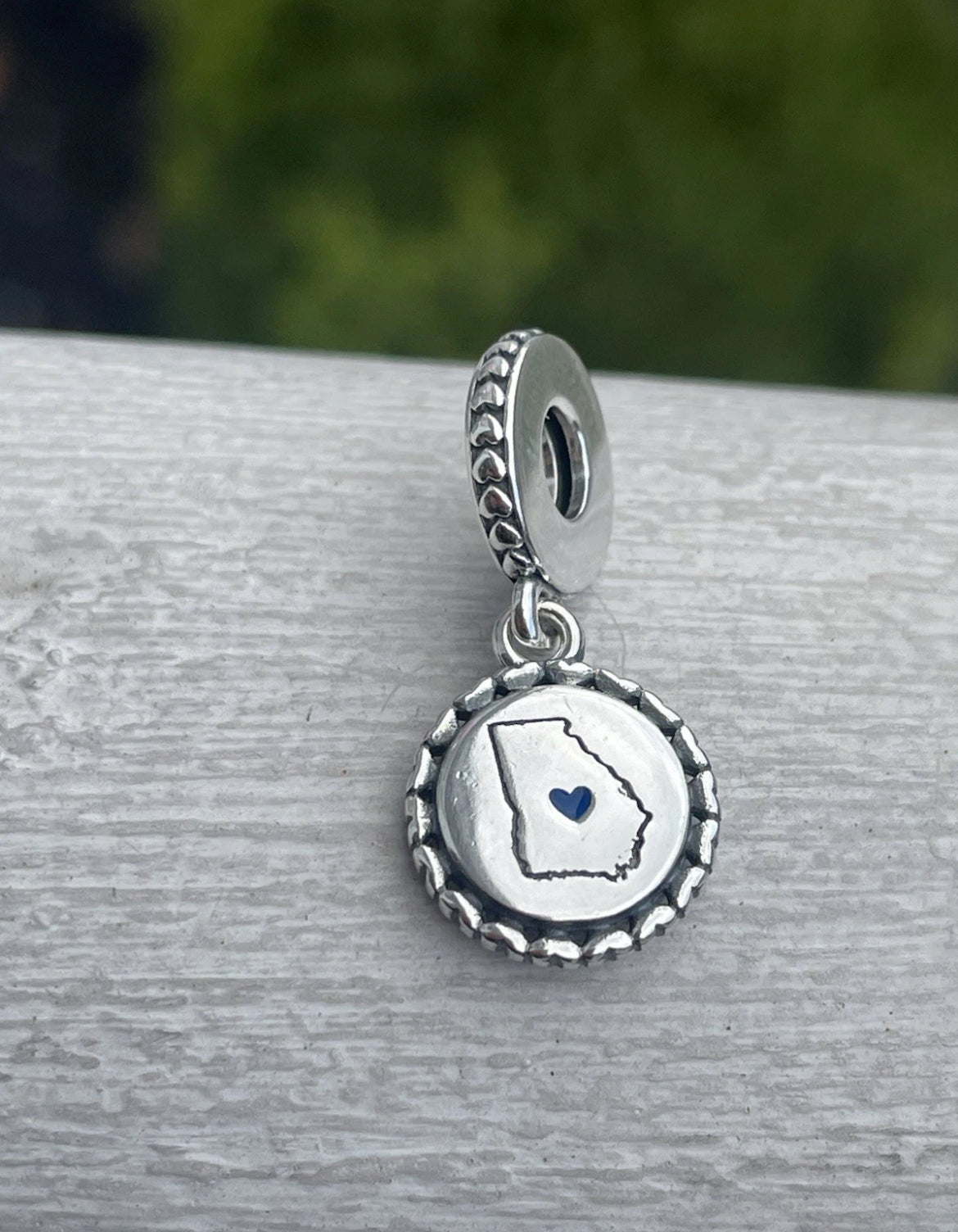 Pandora State of Georgia Exclusive Thin Blue Line Flag Law Enforcement Support Dangle Charm