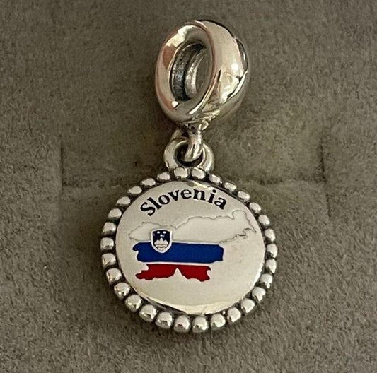 Pandora Slovenia Exclusive Country Flag Map Dangle Moments Charm