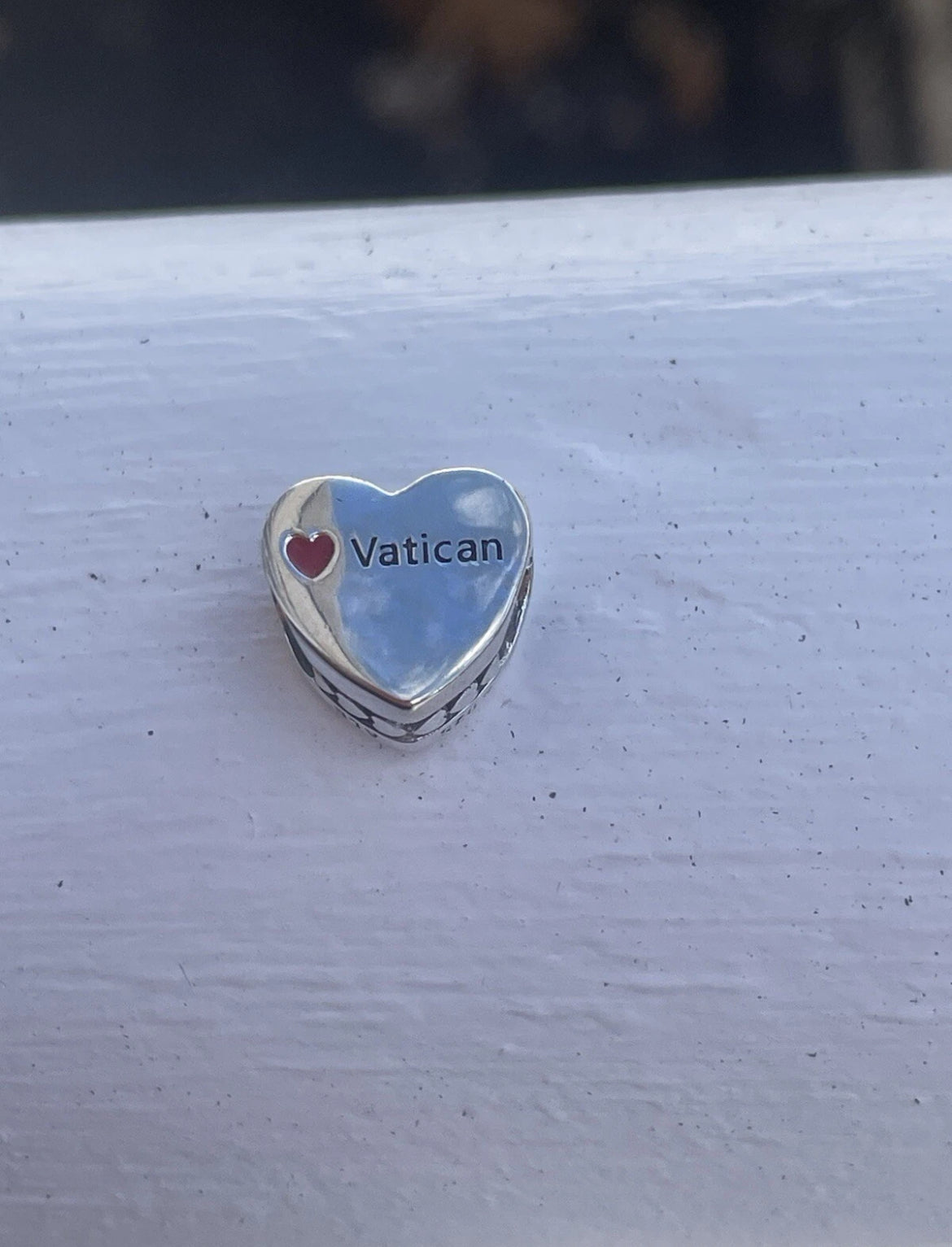 Pandora Vatican Exclusive Flag Heart Travel Charm
