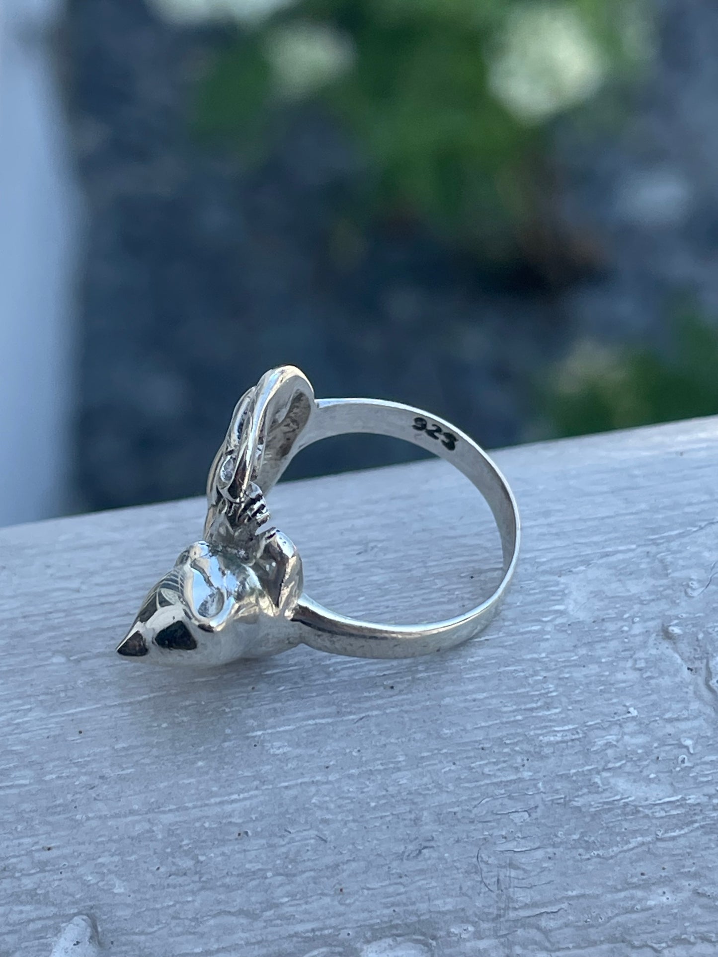 925 Sterling Silver Playful Cat Ring Size 6