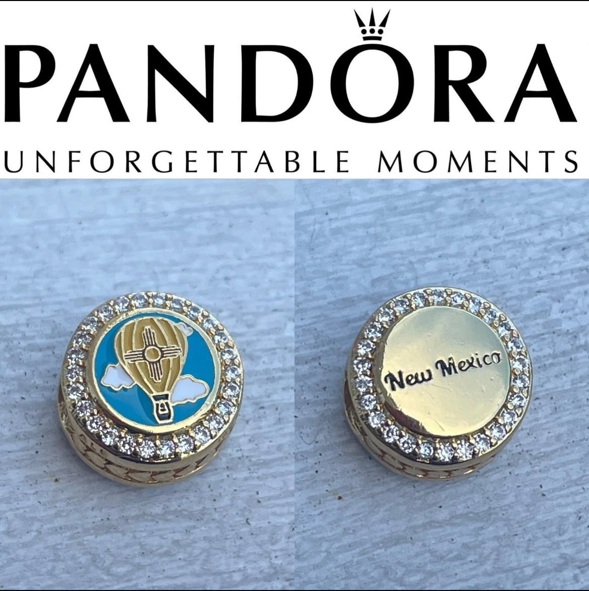 Pandora New Mexico State Exclusive Shine Gold Round Signet Charm