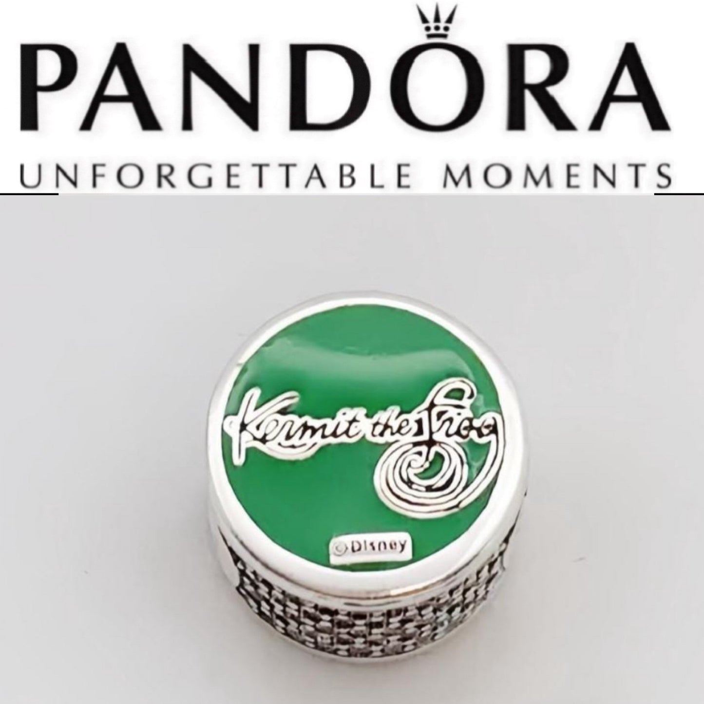 Pandora Muppets Kermit the Frog Round Signet Charm - New in Box