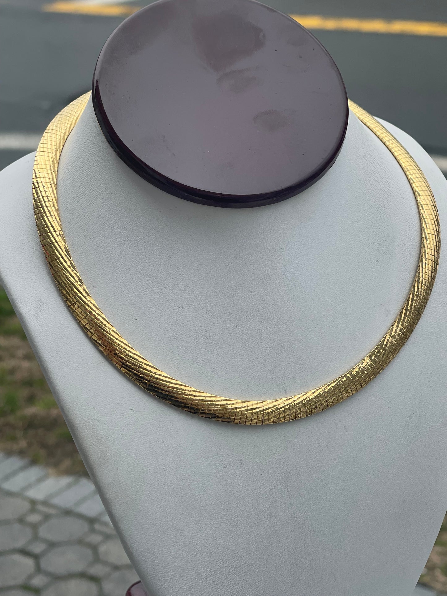 925 Sterling Silver Vermeil 9mm Thick Omega Chain 16”