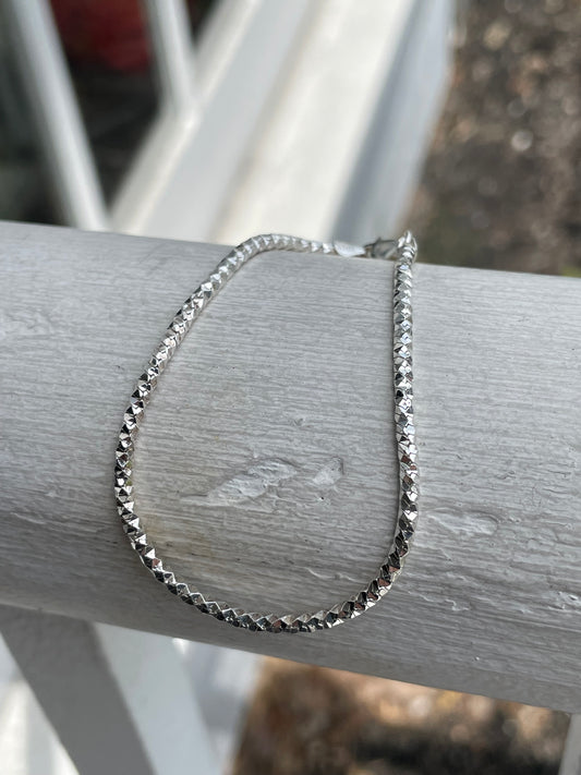 925 Sterling Silver Rock Cut Cobra Style Snake Bracelet 7.25”