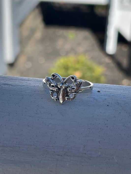 925 Sterling Silver Open Butterfly Ring Sz 7