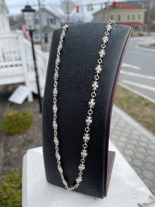 Chrome hearts designer 925 silver cross necklace 20”