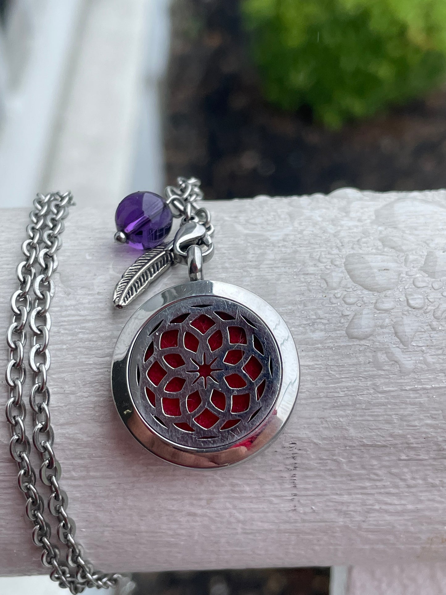 Stainless Steel Round Filigree Locket Necklace 26”-28”