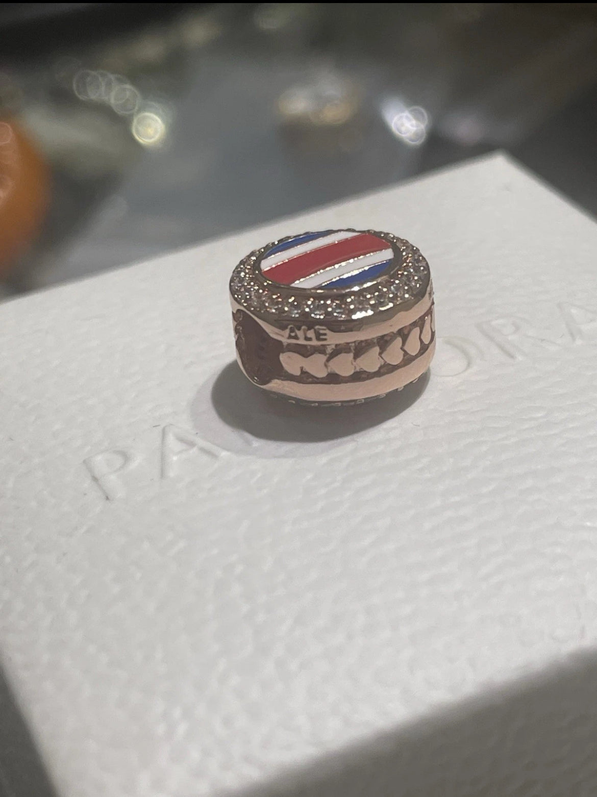 Pandora Costa Rica Country Flag Exclusive Rose Gold Travel Signet Charm