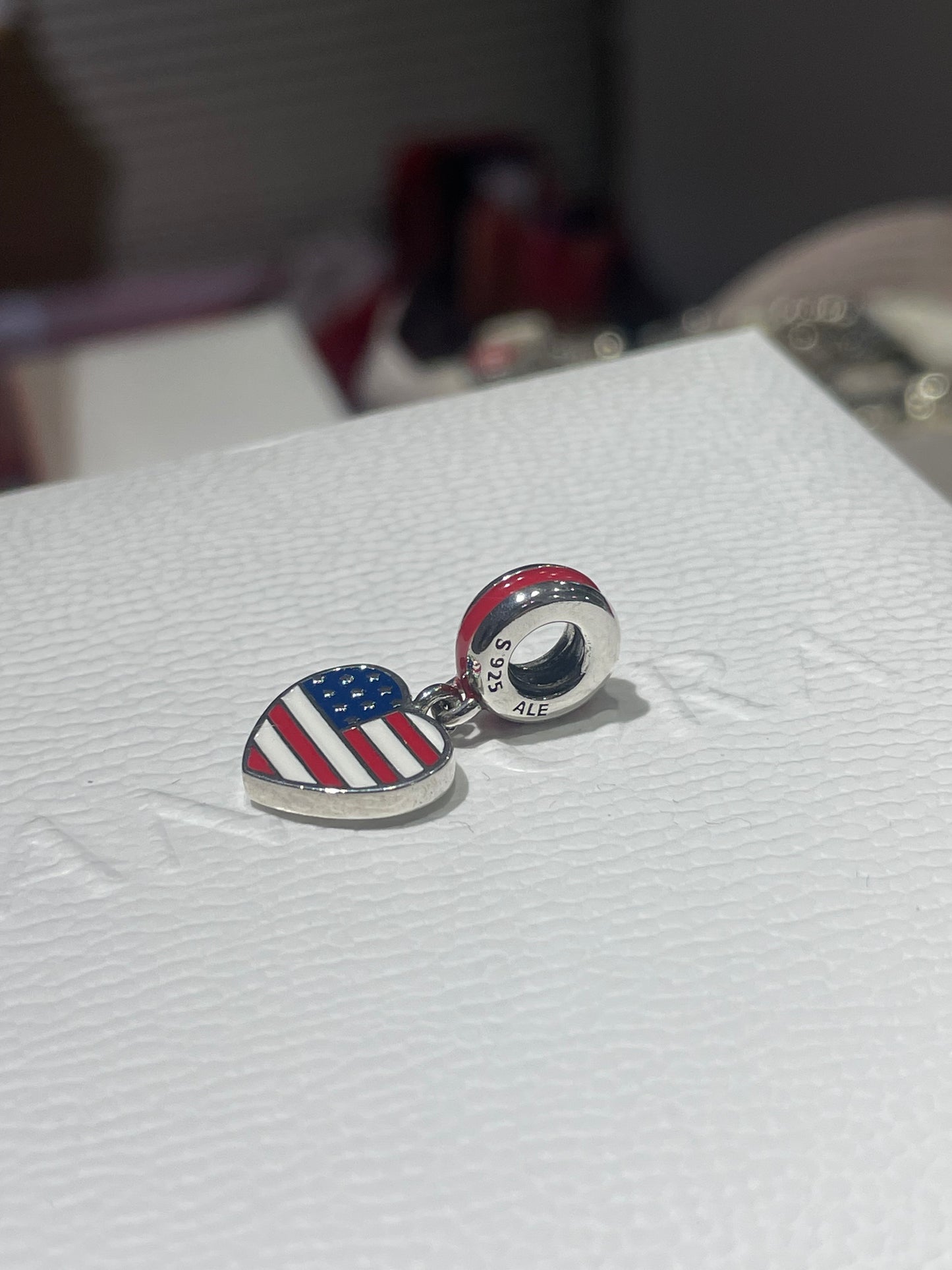 Pandora United States Heart Flag Charm