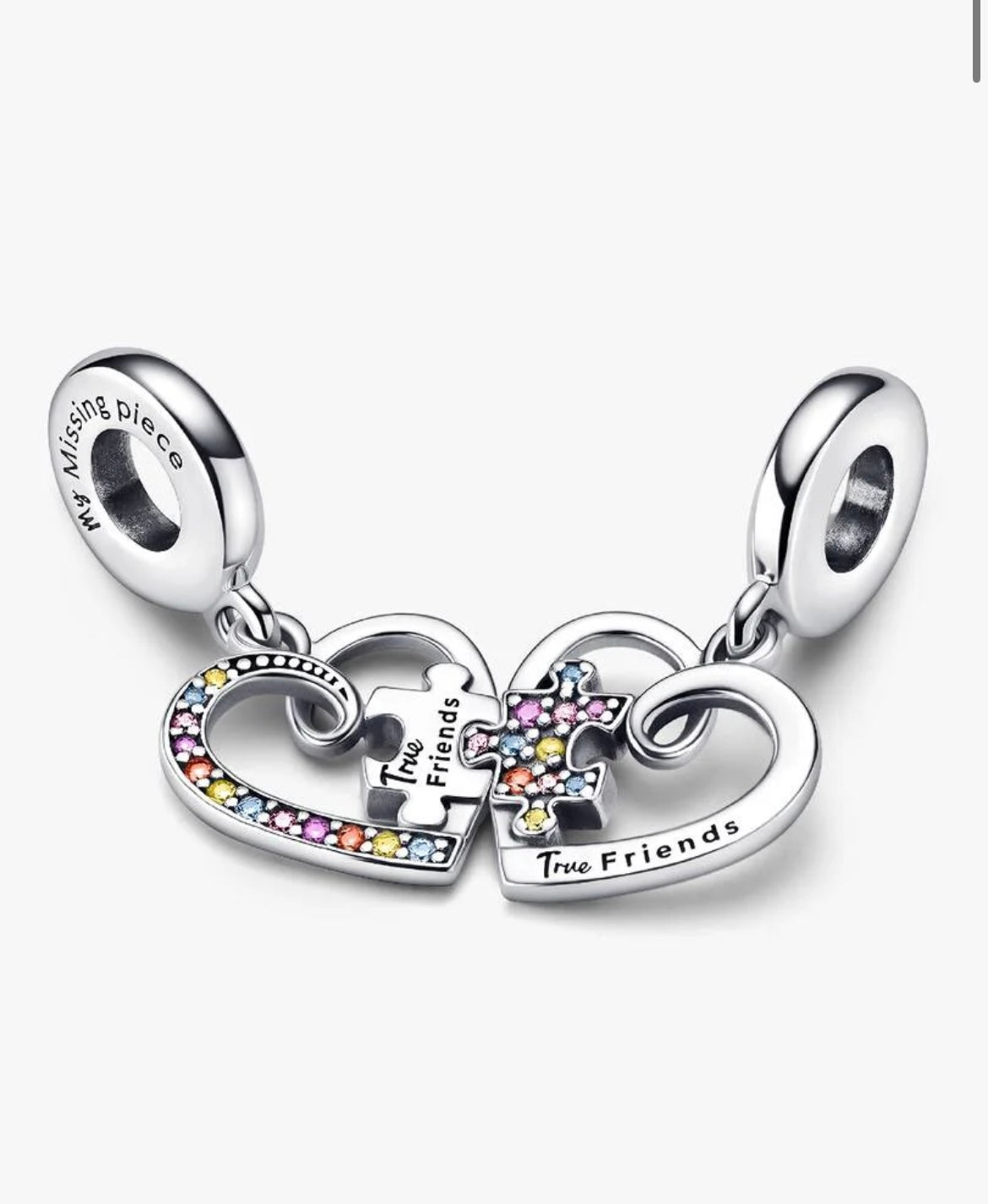 Puzzle Piece Hearts Splittable Friendship Dangle Charm 792239C01