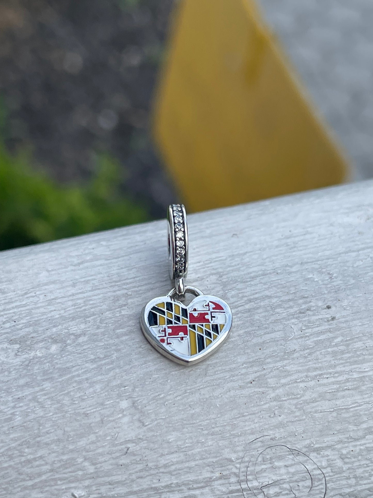 Pandora Maryland State Flag Exclusive The Dena Heart Dangle Travel Destination Charm