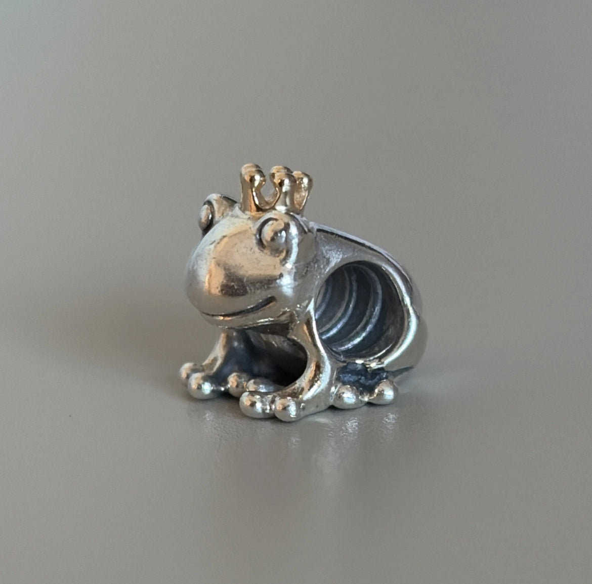 Retired Pandora Frog Prince Charm w/ 14k Gold Crown 791118